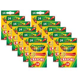 Crayola - Crayons, Regular Size, 24 Colors Per Box, 12 Boxes