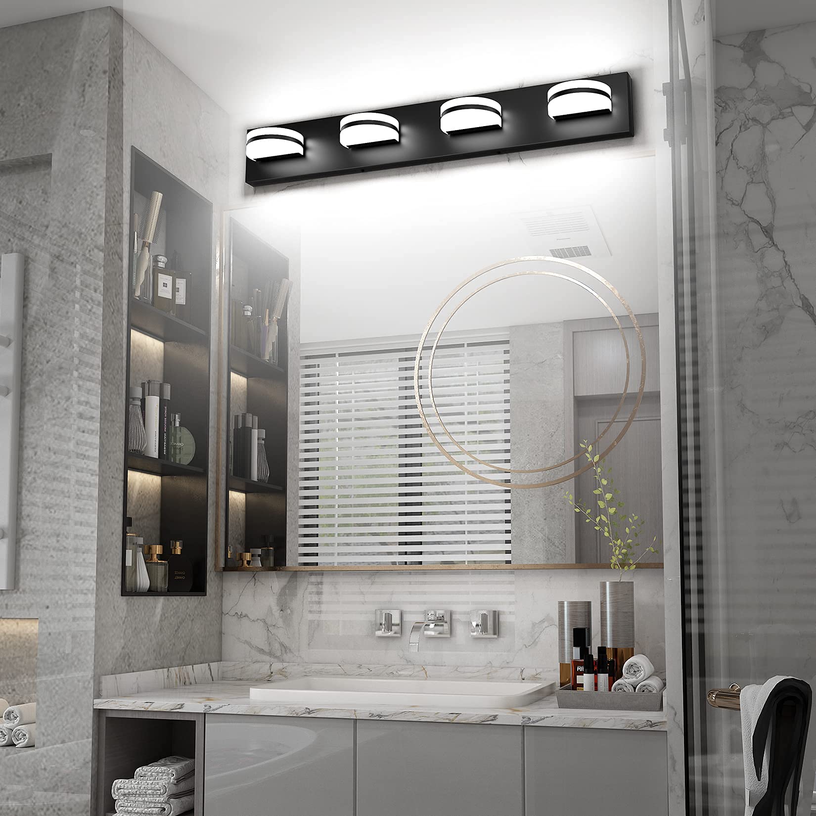 Earthley Blooms 4 Lights Modern Vanity Light Up And Down Bathroom ...