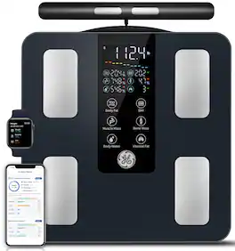 GE - Smart Scale for Body Weight 8-Electrode Full Body Composition Analyzer 27 Measurements Bluetooth - Black