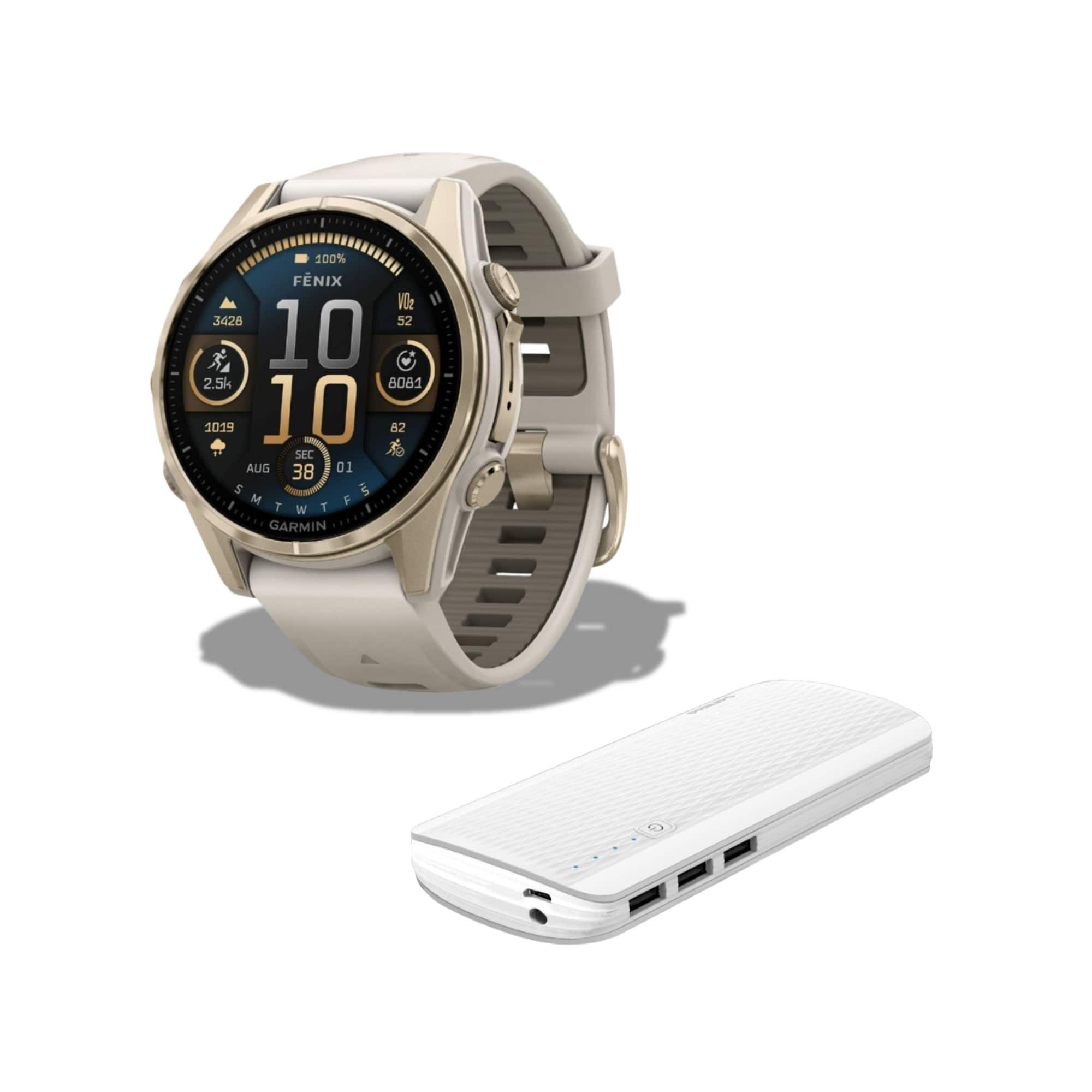Garmin Fenix 8 43mm GPS Smartwatch (Soft Gold/Fog Gray Dark