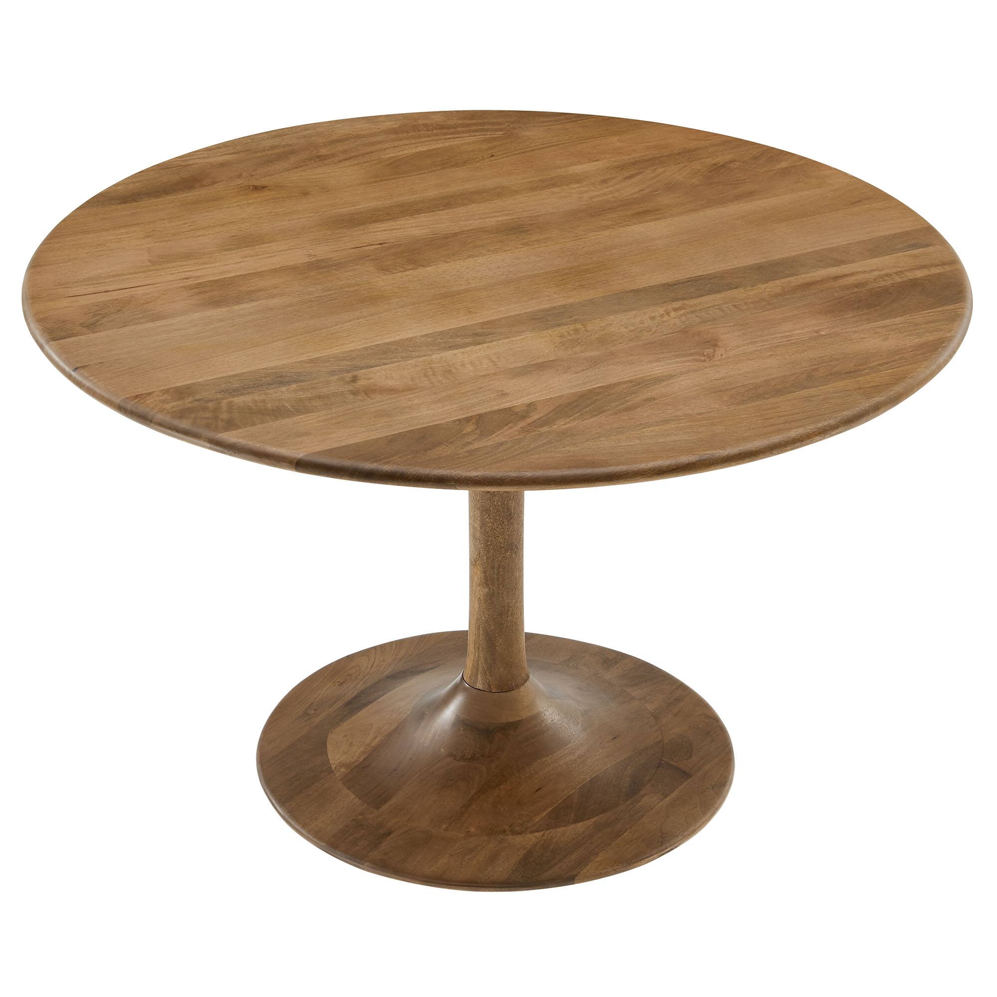 Back. Modway - Lippa 48" Round Solid Wood Dining Table by Modway - Natural.