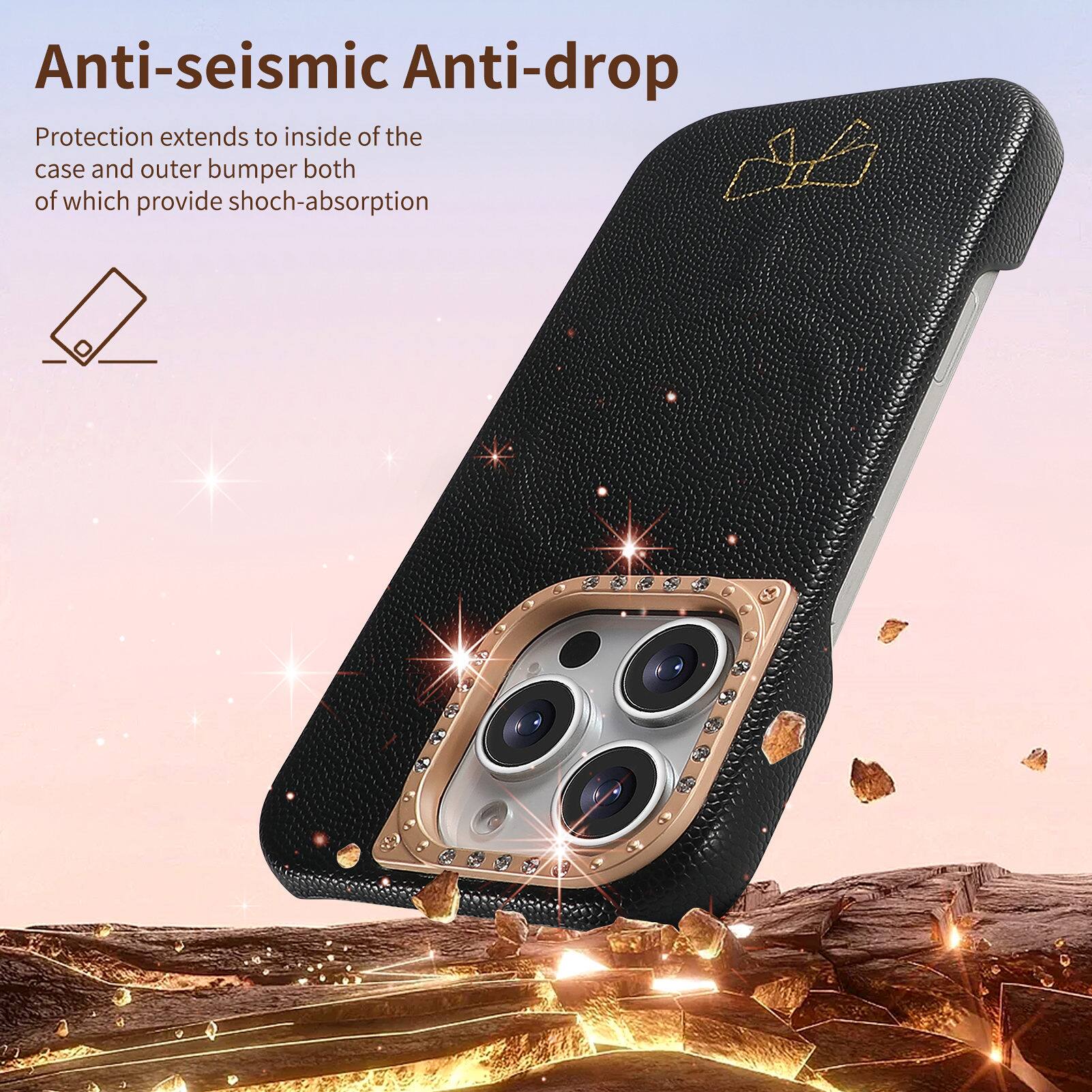 Anti-seismic Anti-drop Protection extends to inside of the case and outer bumper both of which provide shock-absorption
