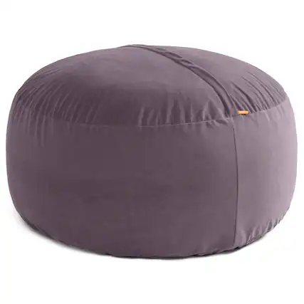 Front. Jaxx - Jaxx 5 Foot Saxx - Large Round Bean Bag Chair for Adults - Lush Velvet Purple - Lush Velvet Purple.