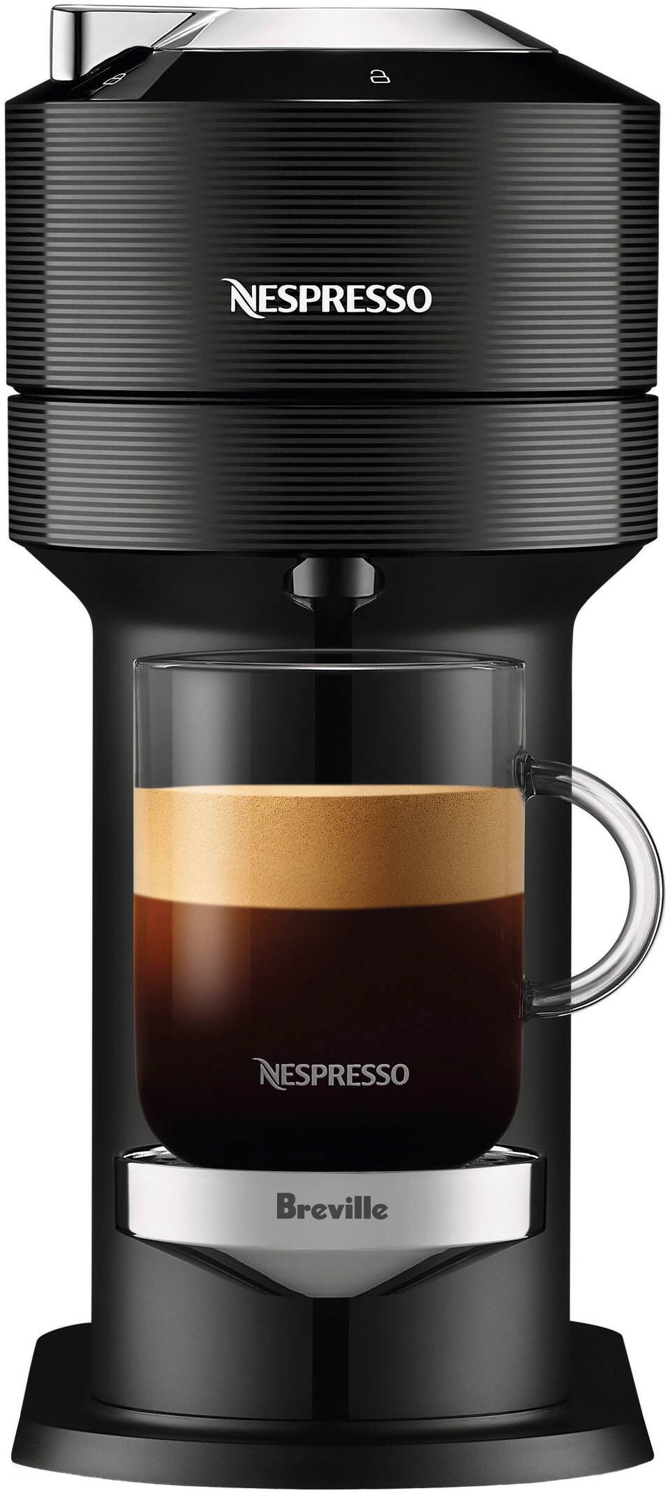 A Nespresso Breville machine is shown in the image.