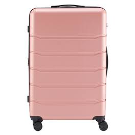AENKYO - 28" Lightweight Roller Suitcase Hardside Luggage with Spinner Wheels and TSA Lock - Pink