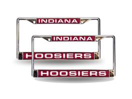 Rico Industries - Indiana Hoosiers Chrome Metal Laser Cut License Plate Frame - Set of 2 Frames - Multi
