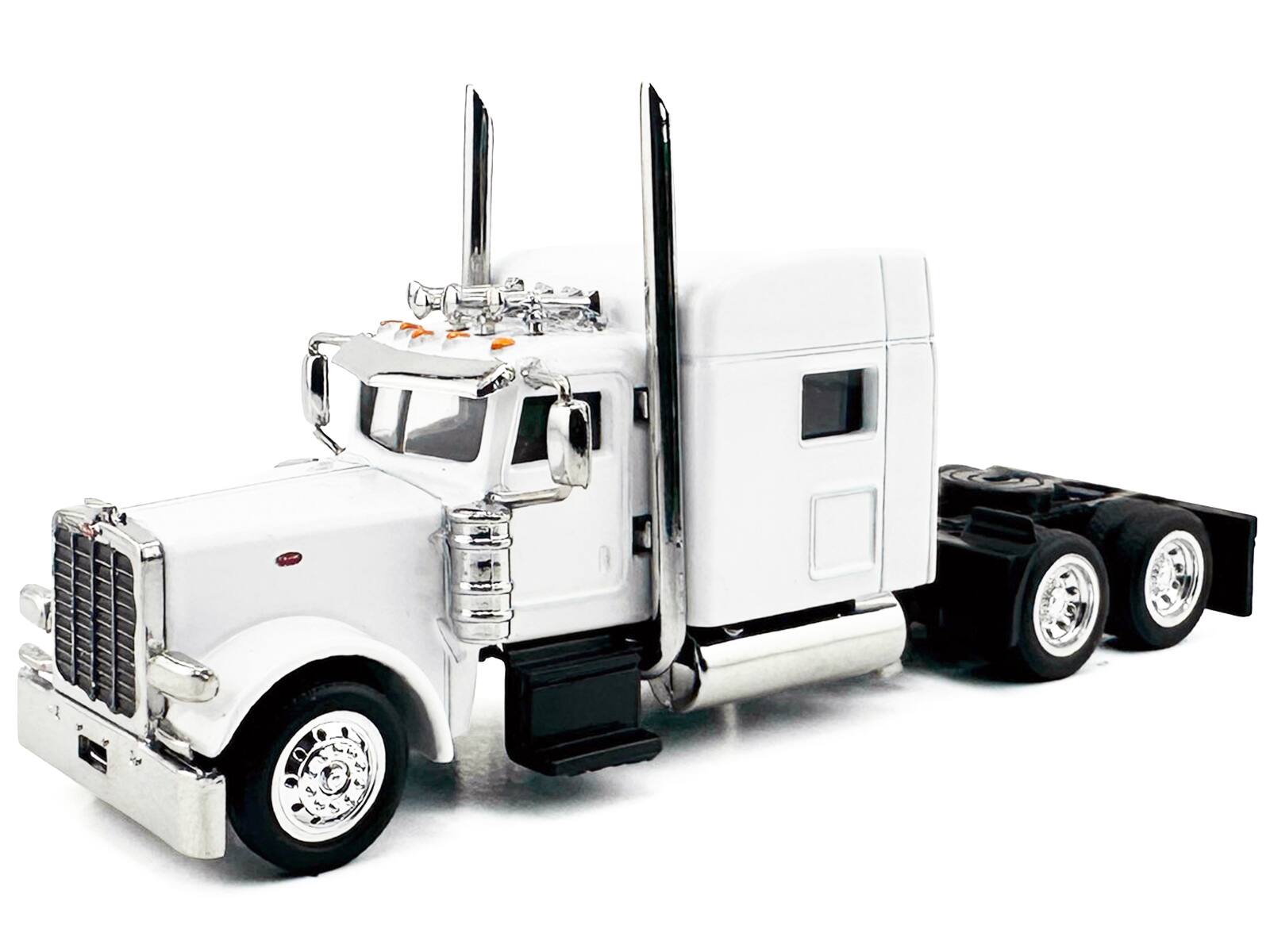 Alt View 1. HO Logistics Replicas - Peterbilt 389 Truck Tractor with Sleeper Cab White 1/87 (HO) Scale Plastic Model Car by HO Logistics.