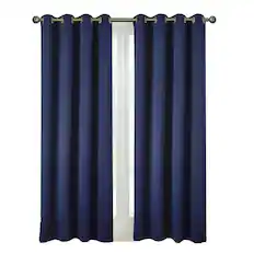 Front. RT Designers Collection - RT Designers Collection Anchorage Blackout Grommet Curtain Panel 54" x 84" Navy Blue - Navy blue.
