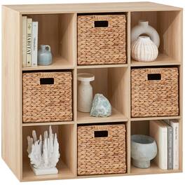 Best Choice Products - 9-Cube Bookshelf, 11in Display Storage Organizer w/ 3 Removable Back Panels - Light Oak