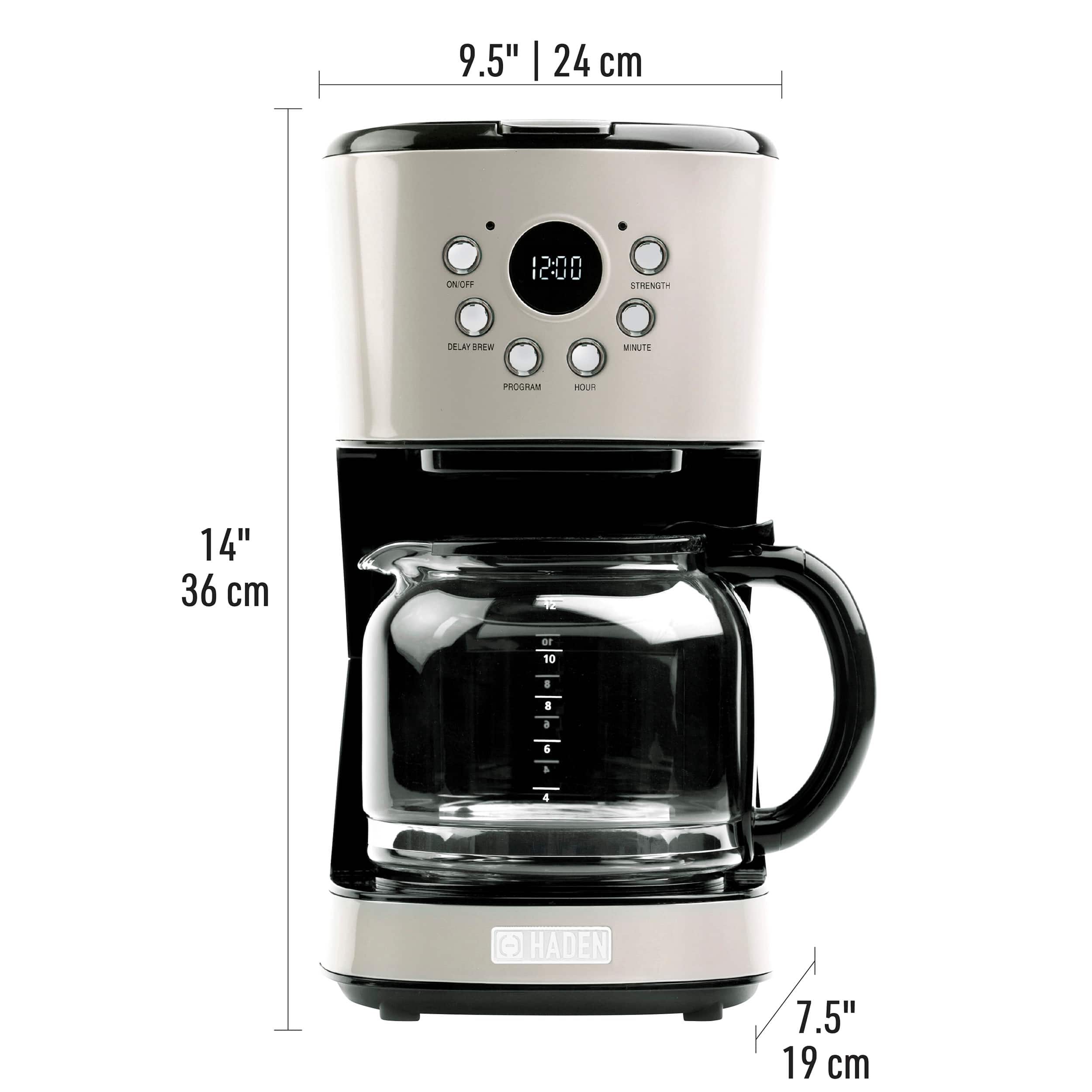 Alt View 11. Haden - 12-Cup Programmable Coffee Maker with Strength Control and Timer - Putty.