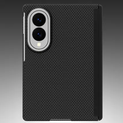 Front. Dteck - Magnetic Case for Samsung Galaxy Z Fold8, Compatible with MagSafe, Hinge Protection with Screen Cover - Black (Woven Pattern).