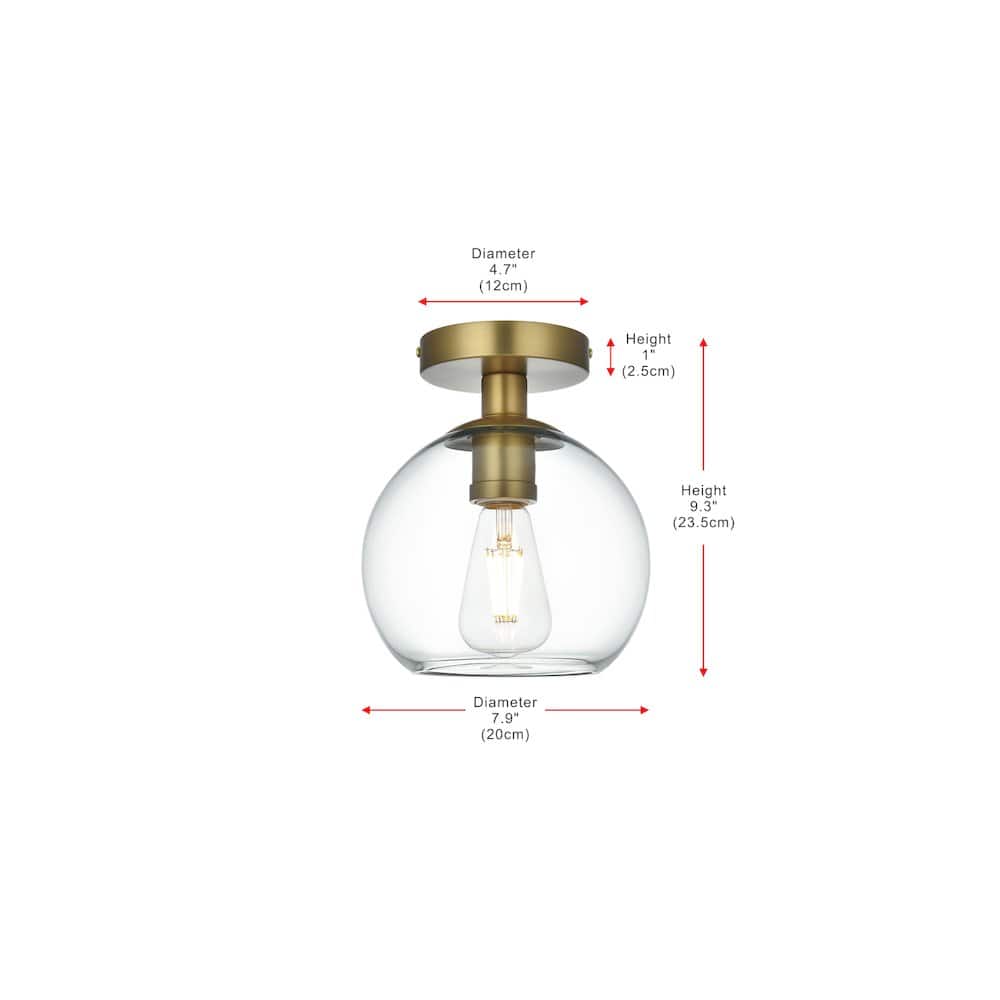 Living District - Baxter 8 Inch Flush Mount Clear Shade in Satin Gold - Satin Gold And Clear price history on PriceWatchPro