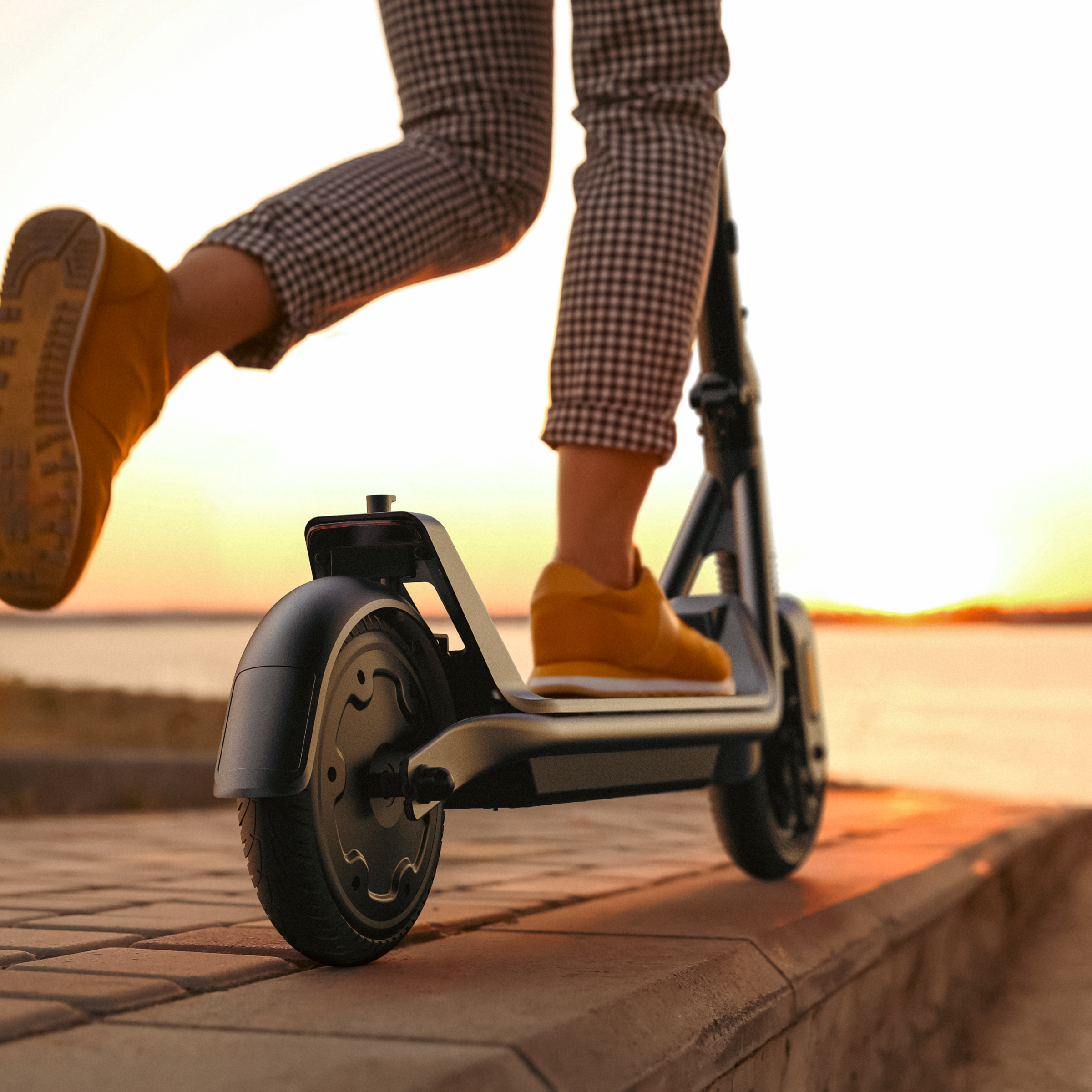 Alt View 4. Aotos - A1A Electric Scooter for Adults - 12.5 Max Miles Range - 15.5 MPH Max Speed - Smart APP Control - Red.