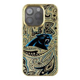 Keyscaper - NFL - Carolina Panthers Paisley Bling iPhone Case - 14 - Gold