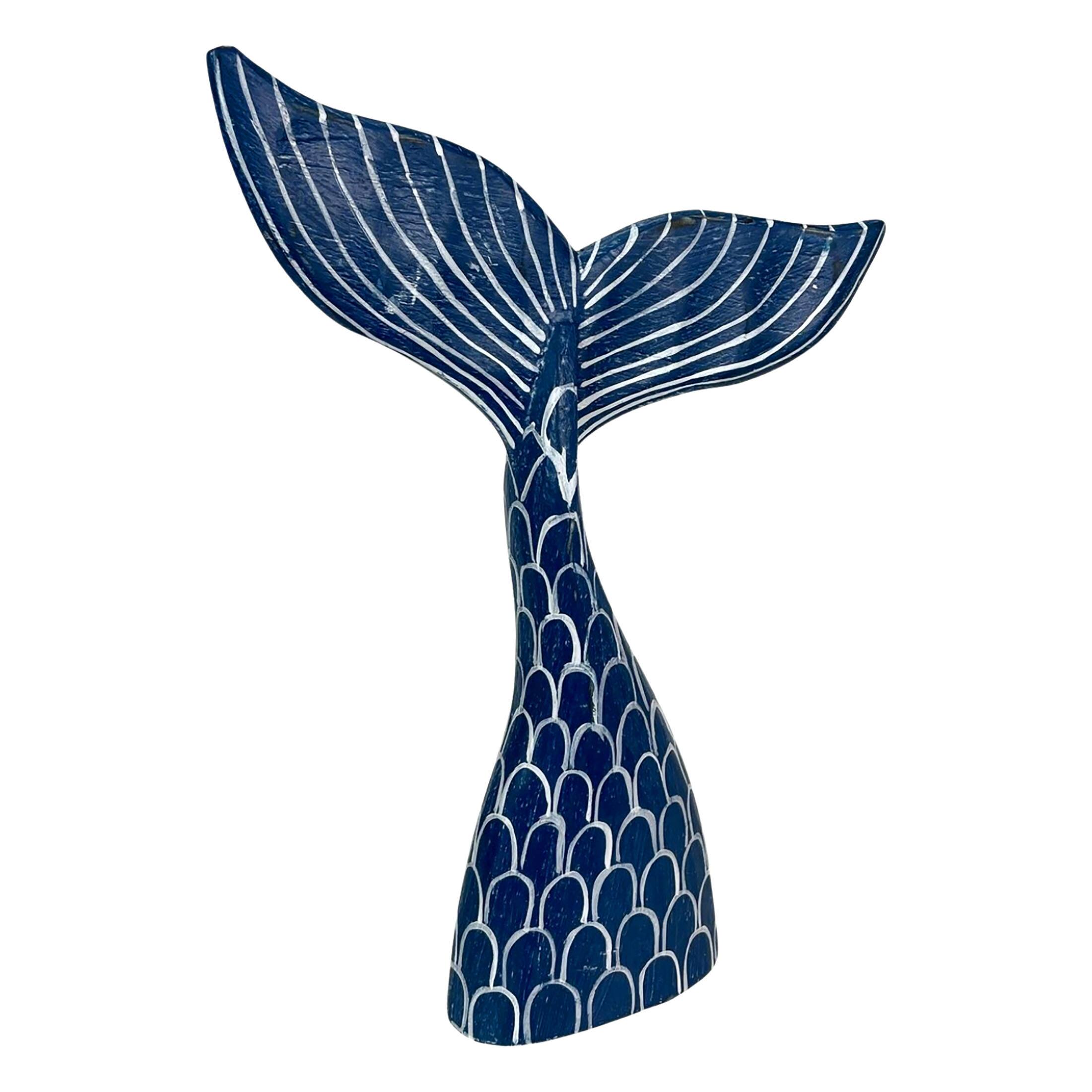 Alt View 1. Things2Die4 - Navy Blue Wood Mermaid Tail Sculpture 13.75" Nautical Coastal Decor Art - Navy.