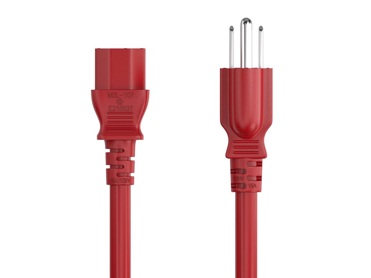Cable Leader 14 AWG Heavy Duty Computer Power Cord, NEMA 5 15P to IEC ...