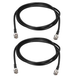 Unique Bargains - 12G-SDI BNC M/M 75 Ohm RG6 Coaxial Jumper Cable for Camera Surveillance, Supports HD-SDI/3G-SDI/6G-4K/8K, 2pcs - Black