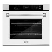 ZLINE - 30 in. True Convection Wall Oven w/ Air Fry w/ White Door - Satin Stainless Steel - Front_Zoom