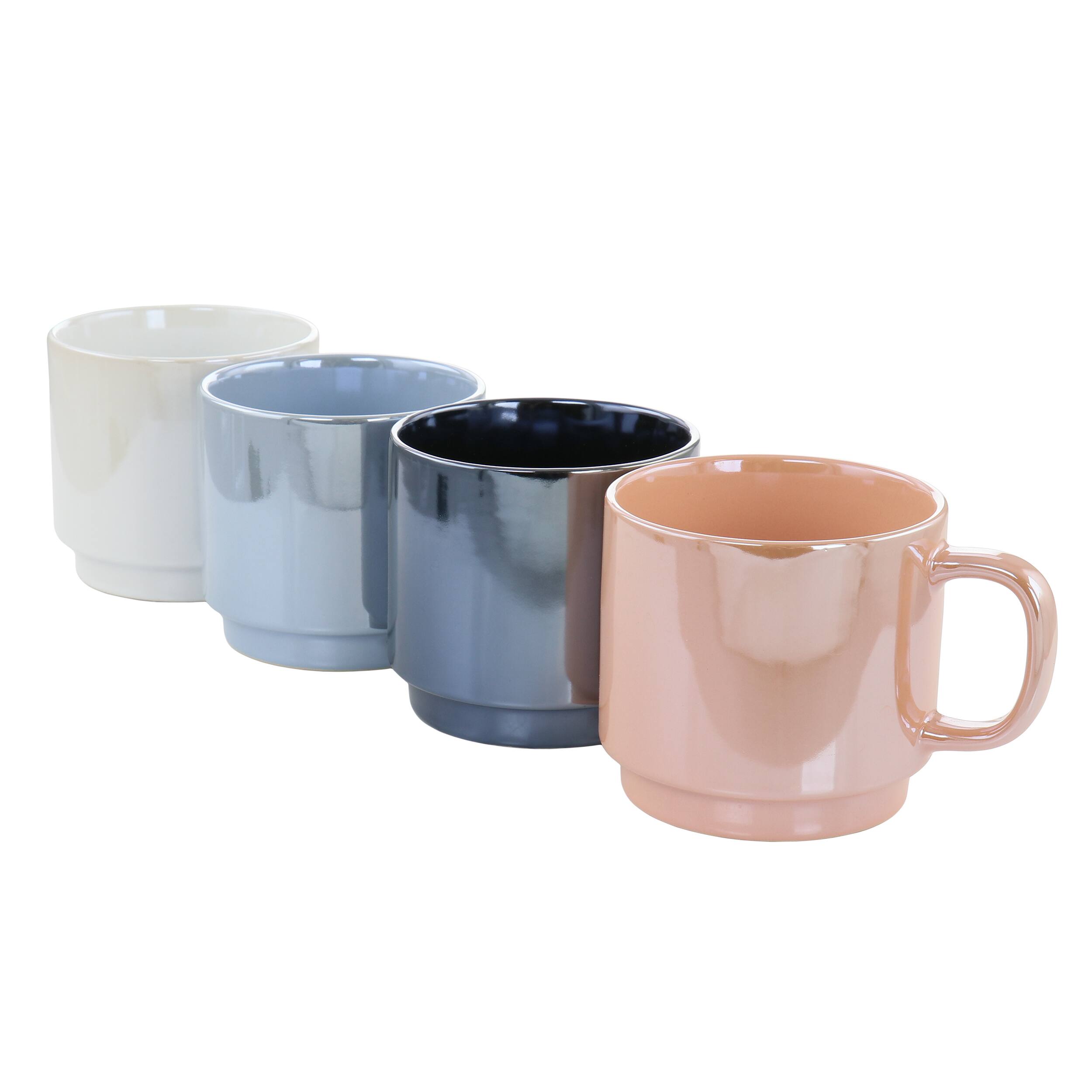 Front. Mr. Coffee - Mr. Coffee Cafe Celestial 4 Piece 14.8 Ounce Stoneware Pearlized Mug Set in Assorted Colors - Assorted.