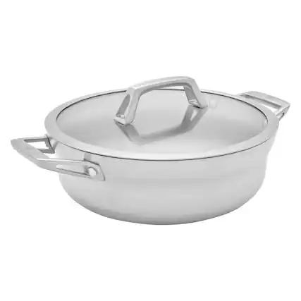 Front. ZWILLING - ZWILLING Motion Stainless Steel 4-qt Stainless Steel Chef's Pan with Lid. - Stainless Steel.