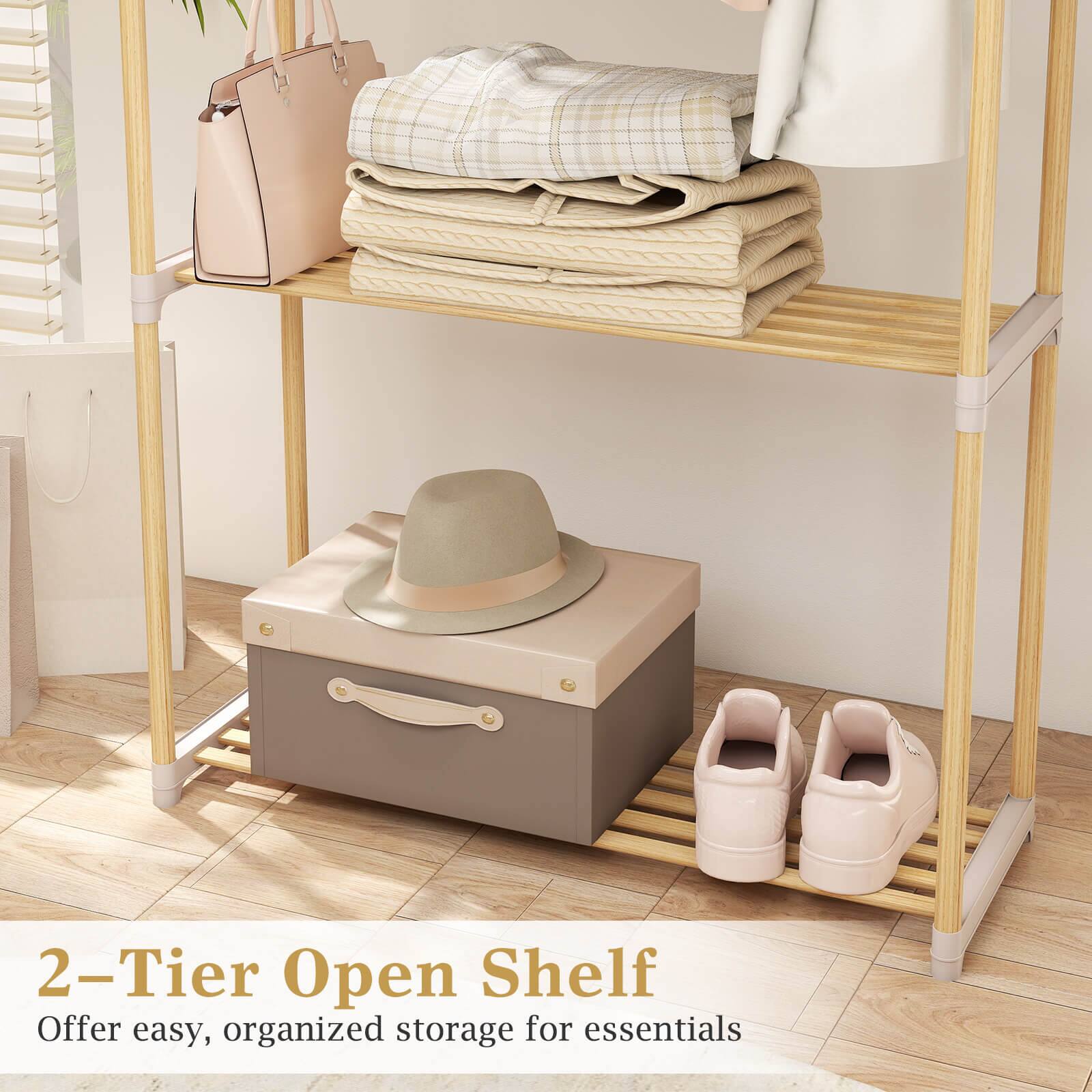 2-Tier Open Shelf  
Offer easy, organized storage for essentials