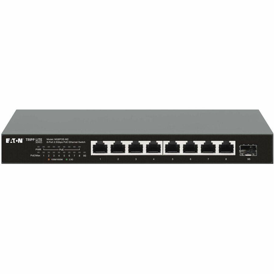 TRIPP LITE  
Model: NGSPOE2  
SERIES  
8-Port 2.5Gbps POE+ Ethernet Switch  
PWR  
PoE+  
1 2 3 4 5 6 7 8 9S  
100M/1000M 2.5G