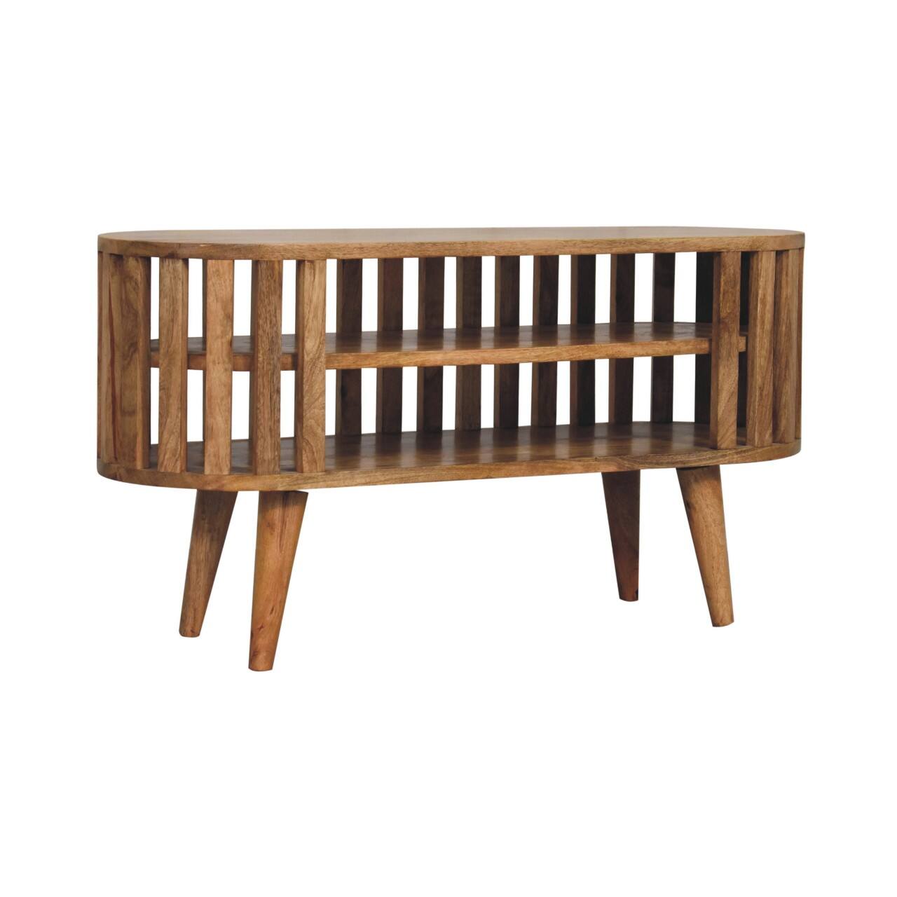 Back. Artisan Furniture - Artisan Furniture Solid Wood Mini Ariella Media Unit, 2 Shelves, Brown - Brown.