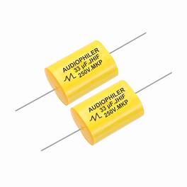 Unique Bargains - 2pcs 33uF High-Frequency Divider Capacitor, 275V Audio Speaker Crossover Non-Polarity Polypropylene MKP Film Capacitors - Yellow