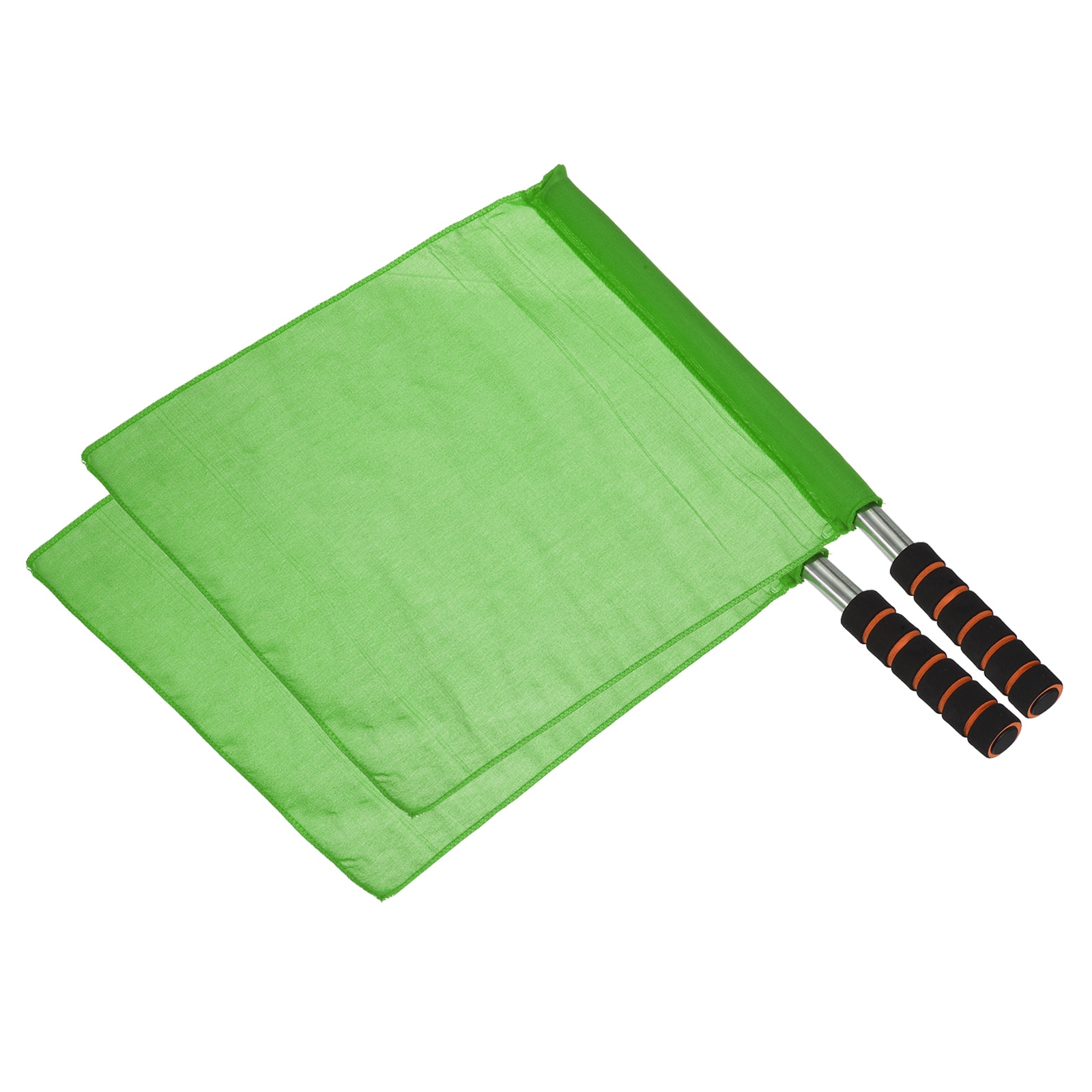 Unique Bargains - Referee Flag, 2pcs Stainless Steel Pole Sponge Handle for Football/Soccer/Track & Field Linesman Command Signal - Green