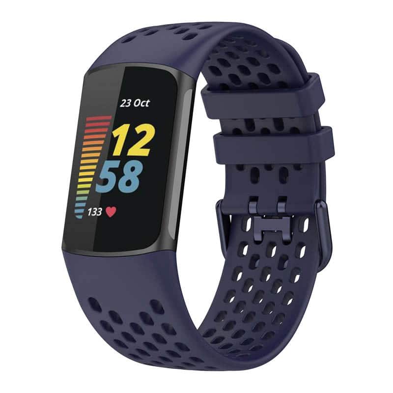 StrapsCo - Endurance Band Silicone Rubber Watch Strap For Fitbit Charge 6 - Dark Blue
