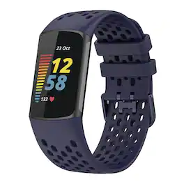 StrapsCo - Endurance Band Silicone Rubber Watch Strap For Fitbit Charge 6 - Dark Blue