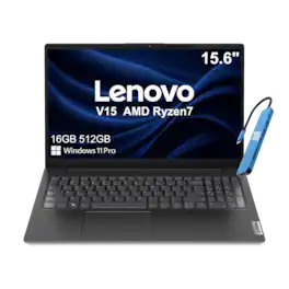 Lenovo - Refurbished Excellent - Upgraded - V Series V15 Gen 4 Laptop - 15.6" FHD - AMD Ryzen 7 7730U - 16GB RAM - 512GB SSD - Numeric Keypad - IST HUB - Win 11Pro - Black