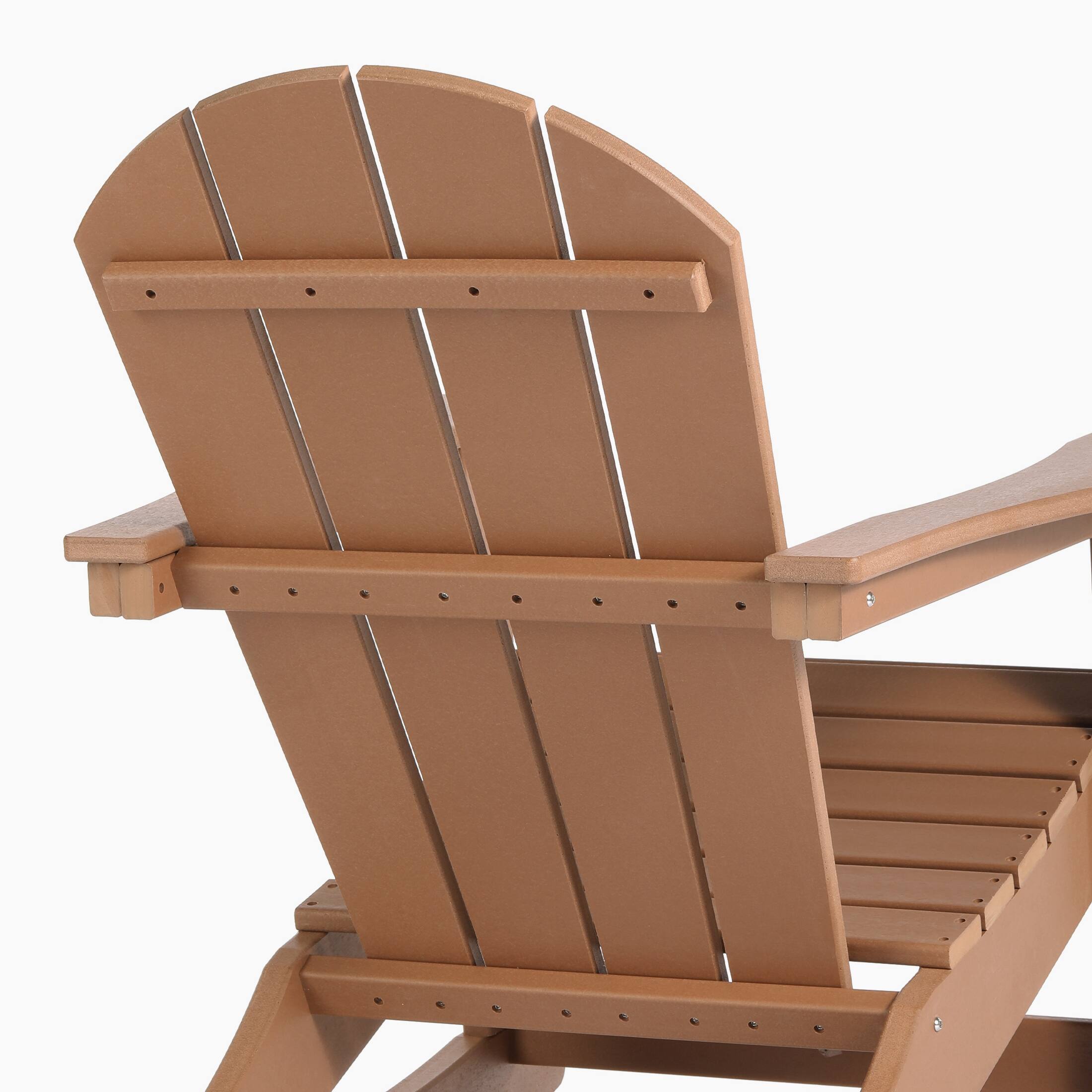 Alt View 5. WestinTrends - WestinTrends Malibu Outdoor / Patio Poly Adirondack rocking chair - Teak.