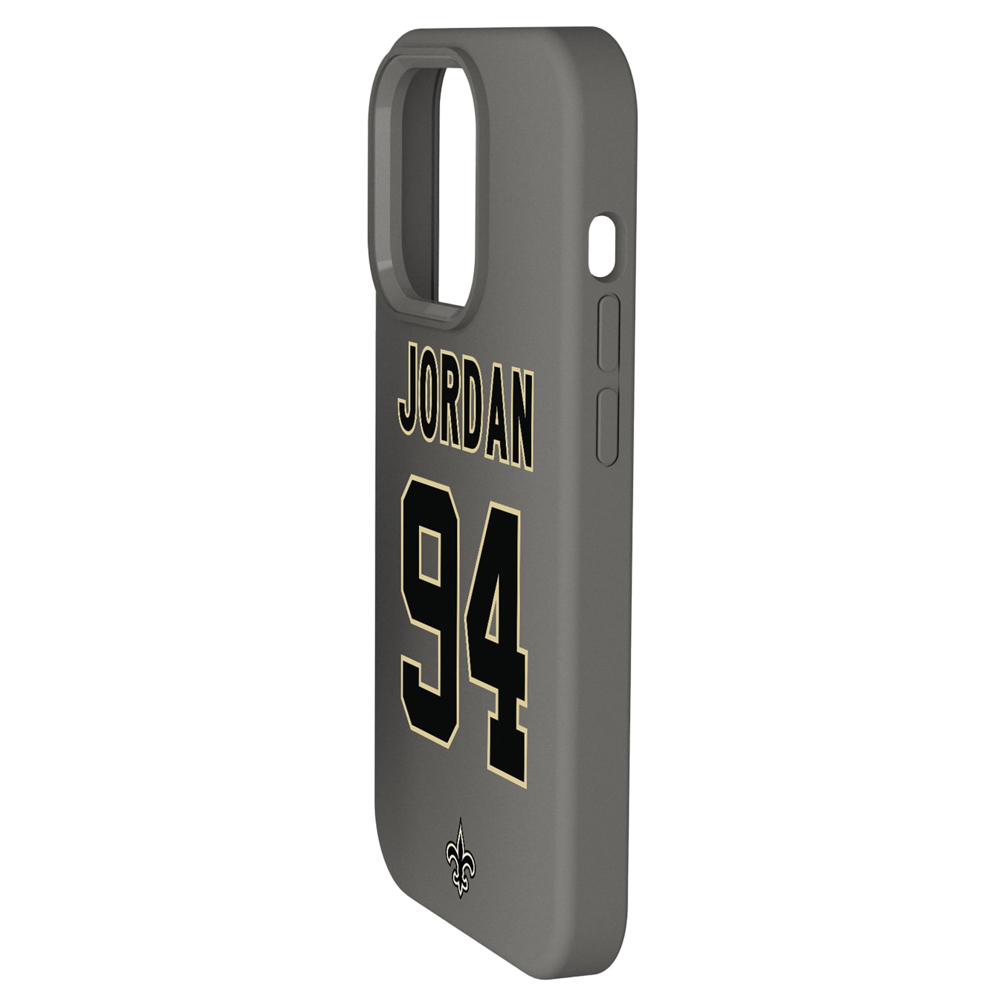 Alt View 1. Keyscaper - Cameron Jordan Gray New Orleans Saints Ready Soft Touch iPhone Case - 14 Plus - Gray.