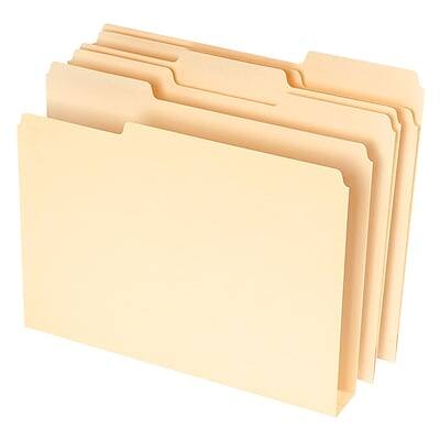 Pendaflex - File Folder, 1/3-Cut Tab, Assorted, Letter Size, 50/Pack (54459EE) - Manila