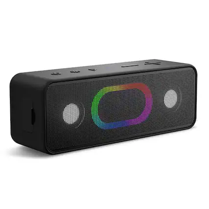 Front. Dazzed Corner - Bluetooth Speaker, Outdoor Portable Speaker, 24H Playtime - Black.