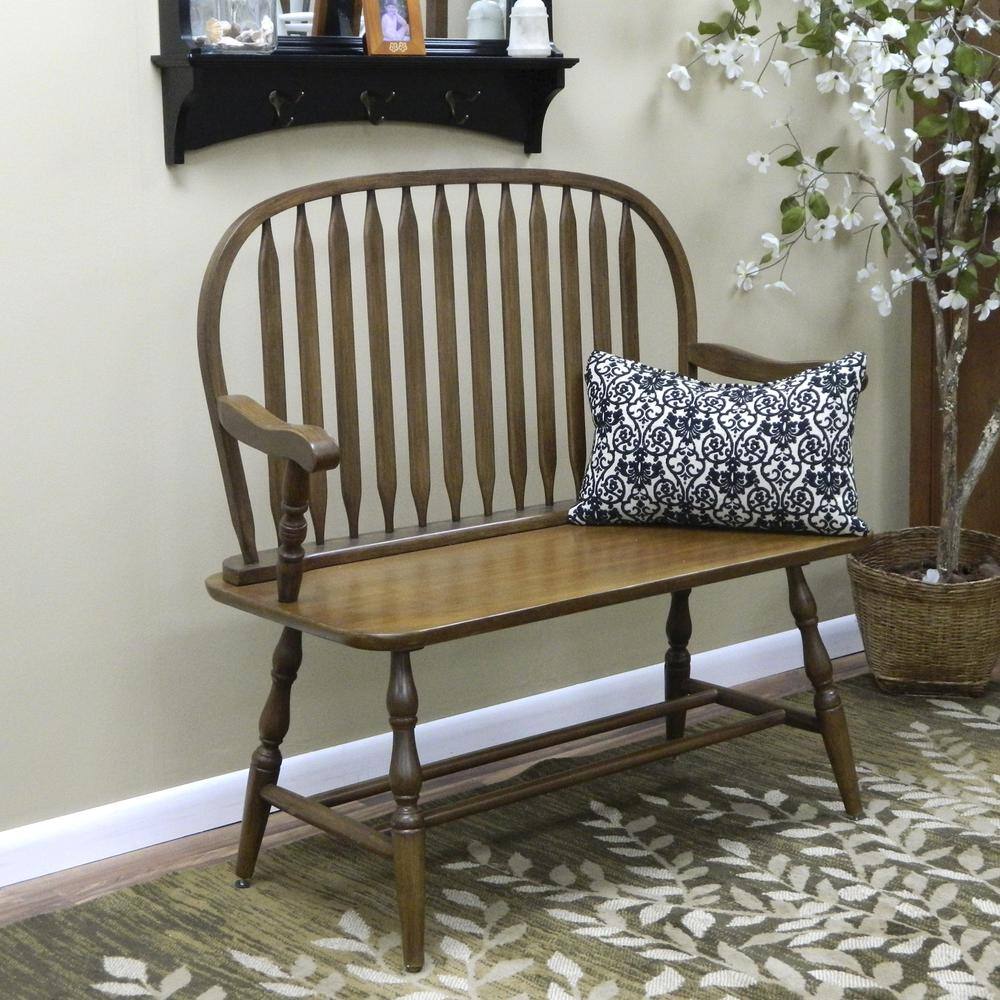 Angle. Carolina Chair & Table - Windsor Bench - American Oak - American Oak.