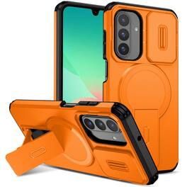 UUCOVER - Magnetic Case for Samsung Galaxy A17 5G Shockproof TPU+PC Case Compatible with MagSafe Stand Sliding Camera Cover - Orange