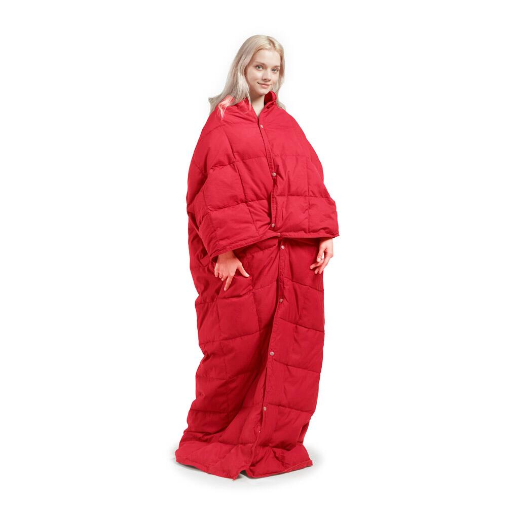 Alt View 1. Gracie Mills - Gracie Mills Alvarez Classic Box Quilted Wearable Multipurpose Throw Blanket - Red.