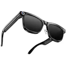Front. KAIGERR - Smart AI Glasses - with 13MP Camera -Video Recording - Real-Time Translation Bluetooth 5.4 5GHz WiFi - 4GB Storage - Black.