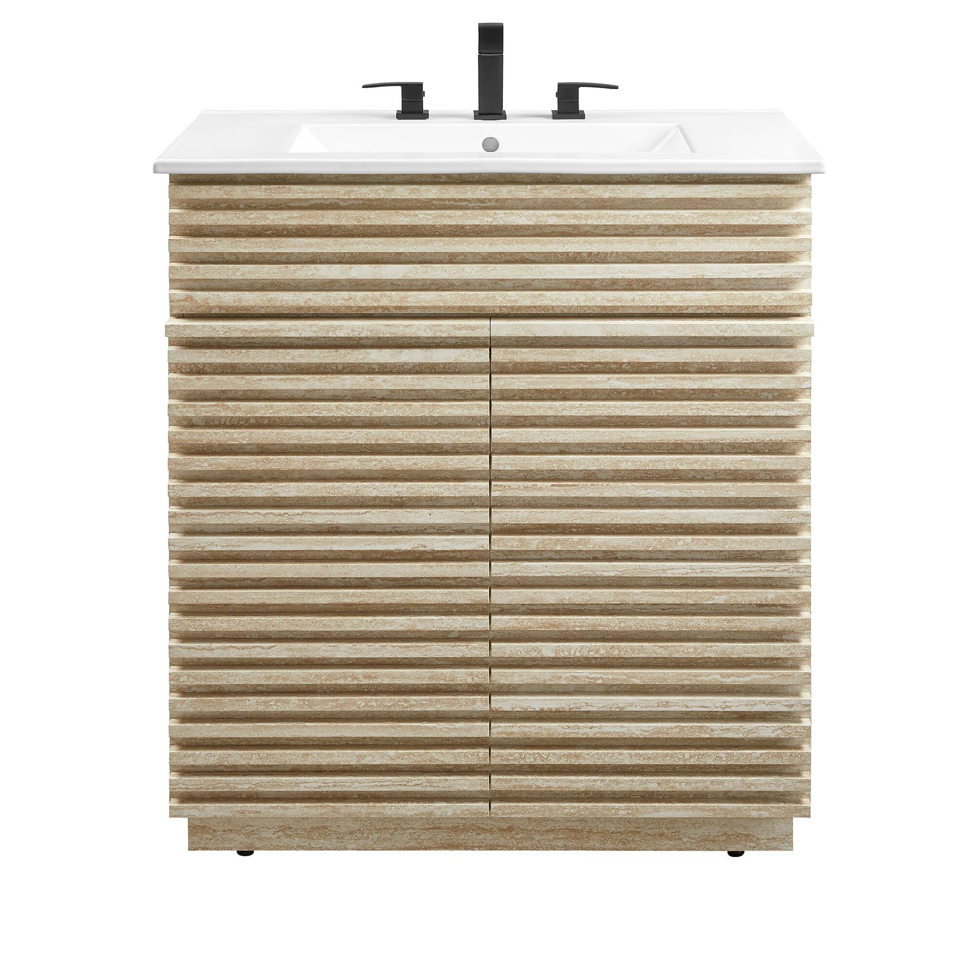 Alt View 3. Modway - Render 30" and 36" Bathroom Vanities with White Basin Included by Modway - White.