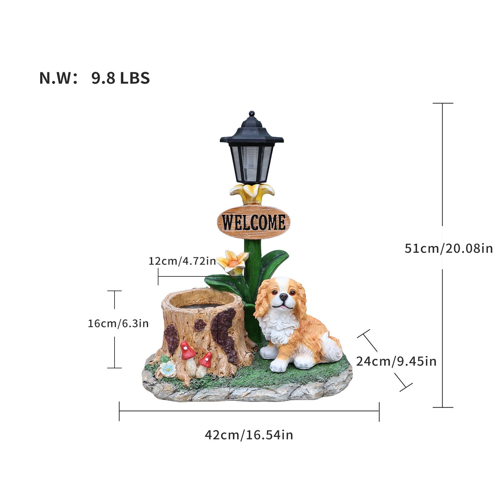 N.W: 9.8 LBS  
WELCOME  
12cm/4.72in  
16cm/6.3in  
24cm/9.45in  
42cm/16.54in  
51cm/20.08in