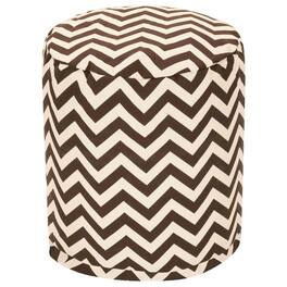 Majestic Home - Pouf Chevron Chocolate - Brown