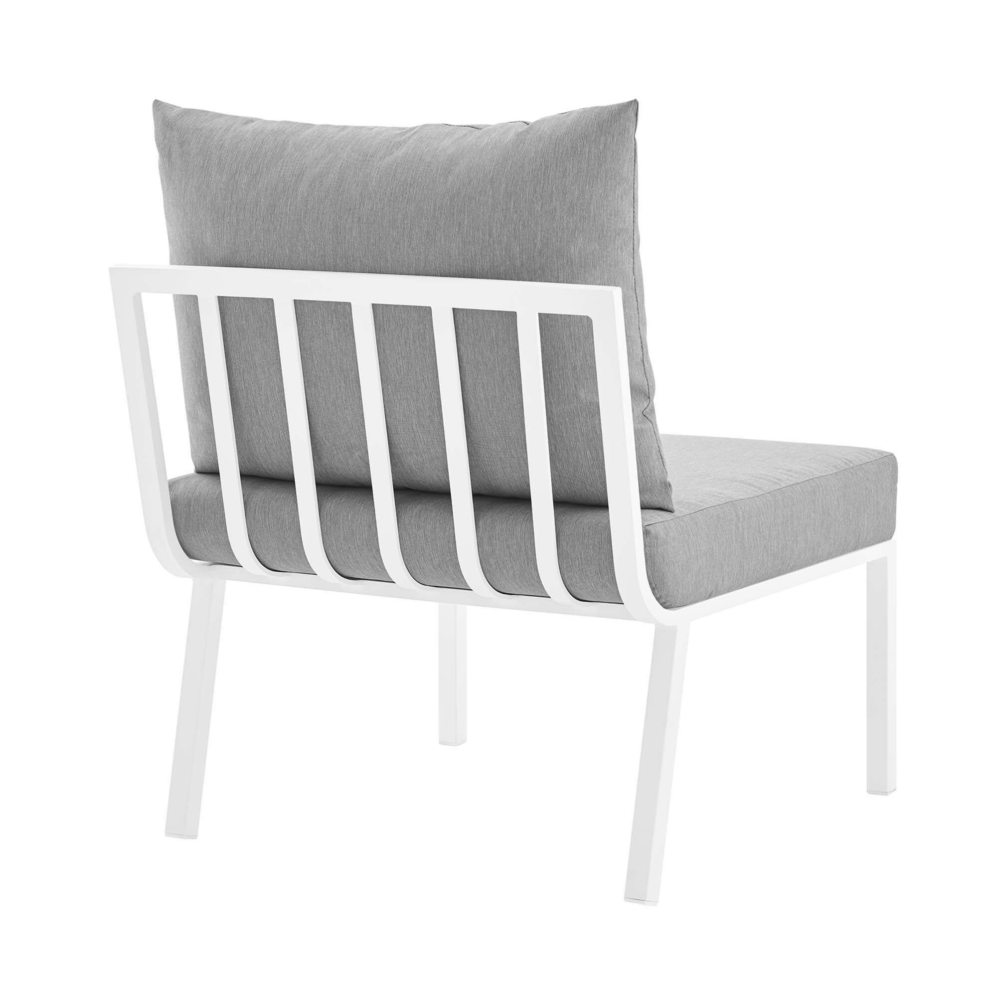 Alt View 1. Modway - Riverside Outdoor Patio Aluminum Armless Chair by Modway - White Gray.