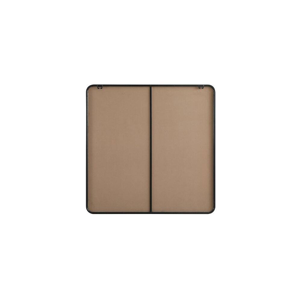 Angle. Elegant Decor - Contour Metal Square Mirror 42x42 in Black - Black.