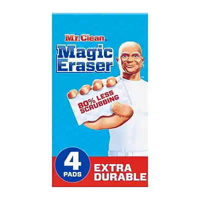 Mr. Clean Magic Eraser
80% Less Scrubbing
4 Extra Durable Pads