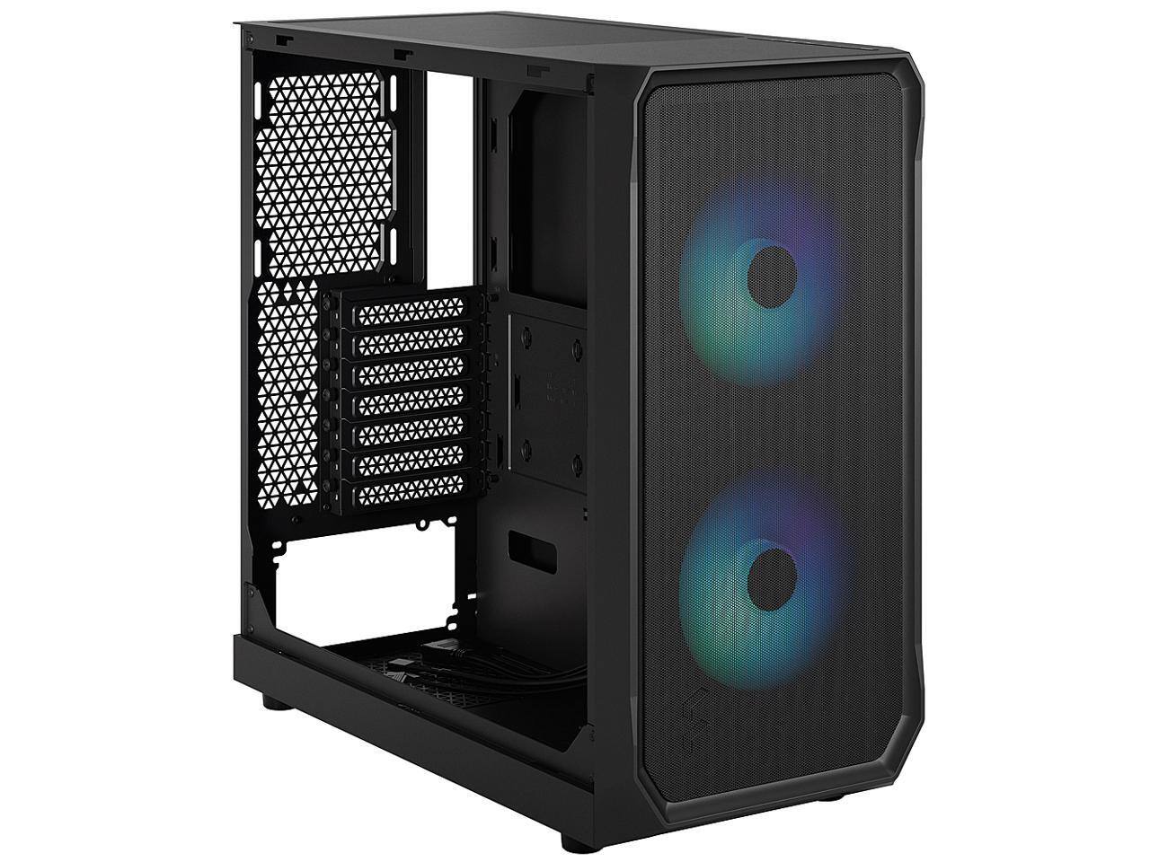 Alt View 9. Fractal Design - Fractal Design Focus 2 RGB Black ATX mATX Mini ITX Clear Tinted Tempered Glass Mid Tower Computer Case - Black.