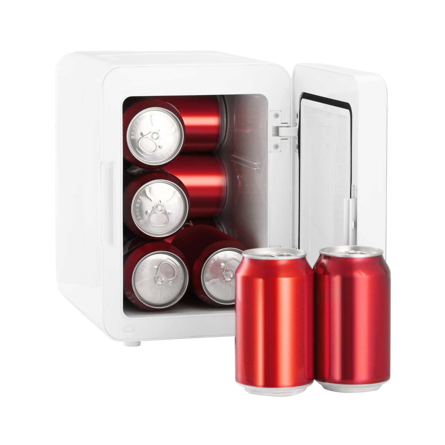 Left. Frigidaire - 9-Can Lighted Mirror Beauty Fridge - White.