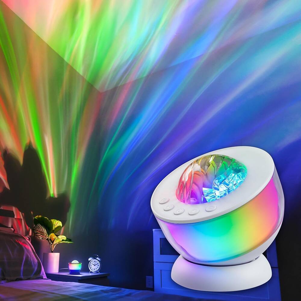 Back. ACJPR - Space LED Galaxy Projector Night Light for Kids, Aurora Nebula Lamp with USB for Bedroom, Nursery, Game Room, and Mood L.
