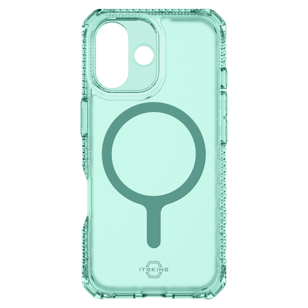 Alt View 3. Itskins - HYBRID R // VAPOR MagSafe Case for Apple iPhone 17 - Light Green.